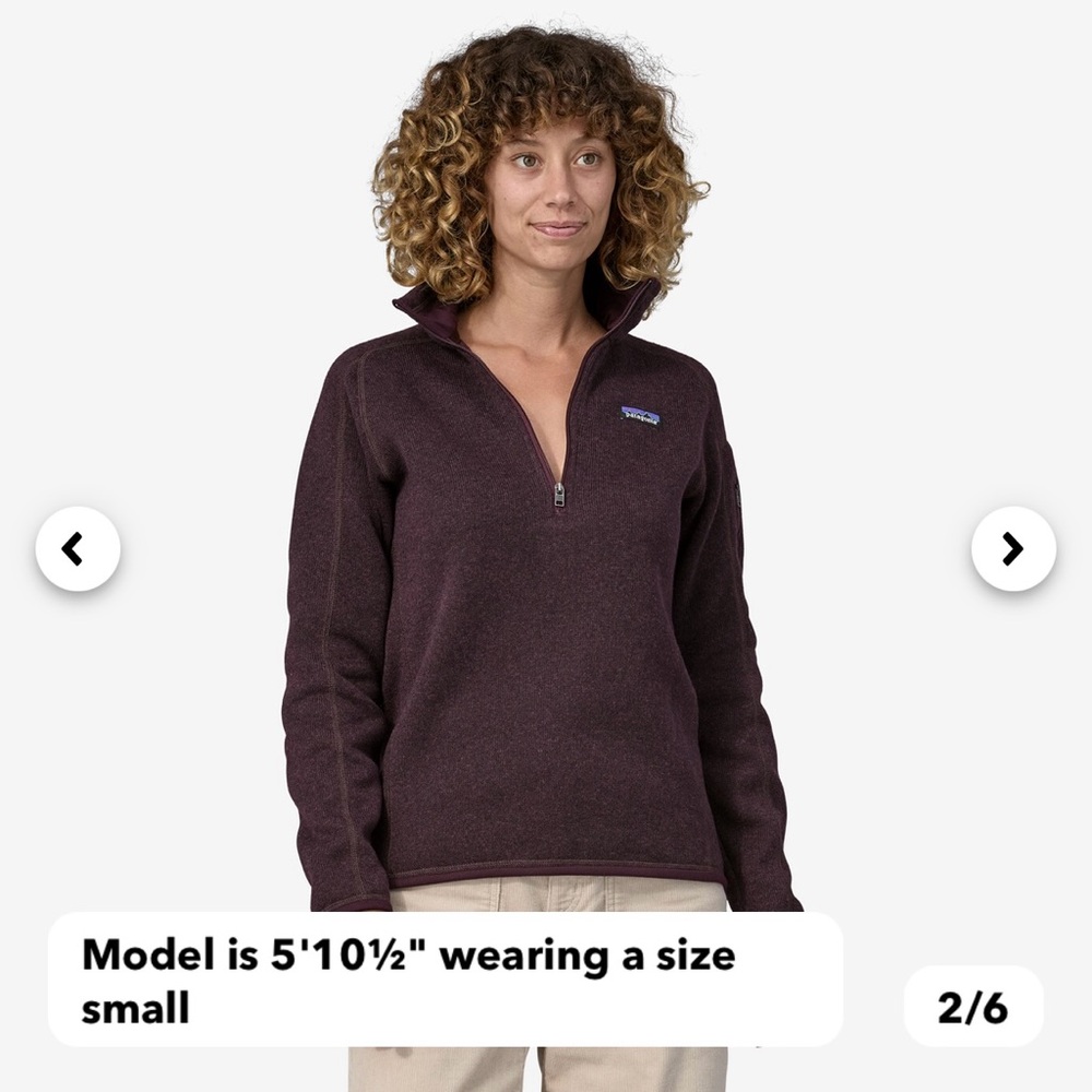 Women’s Patagonia Better Sweater 1/4 Zip Fleece Size Small